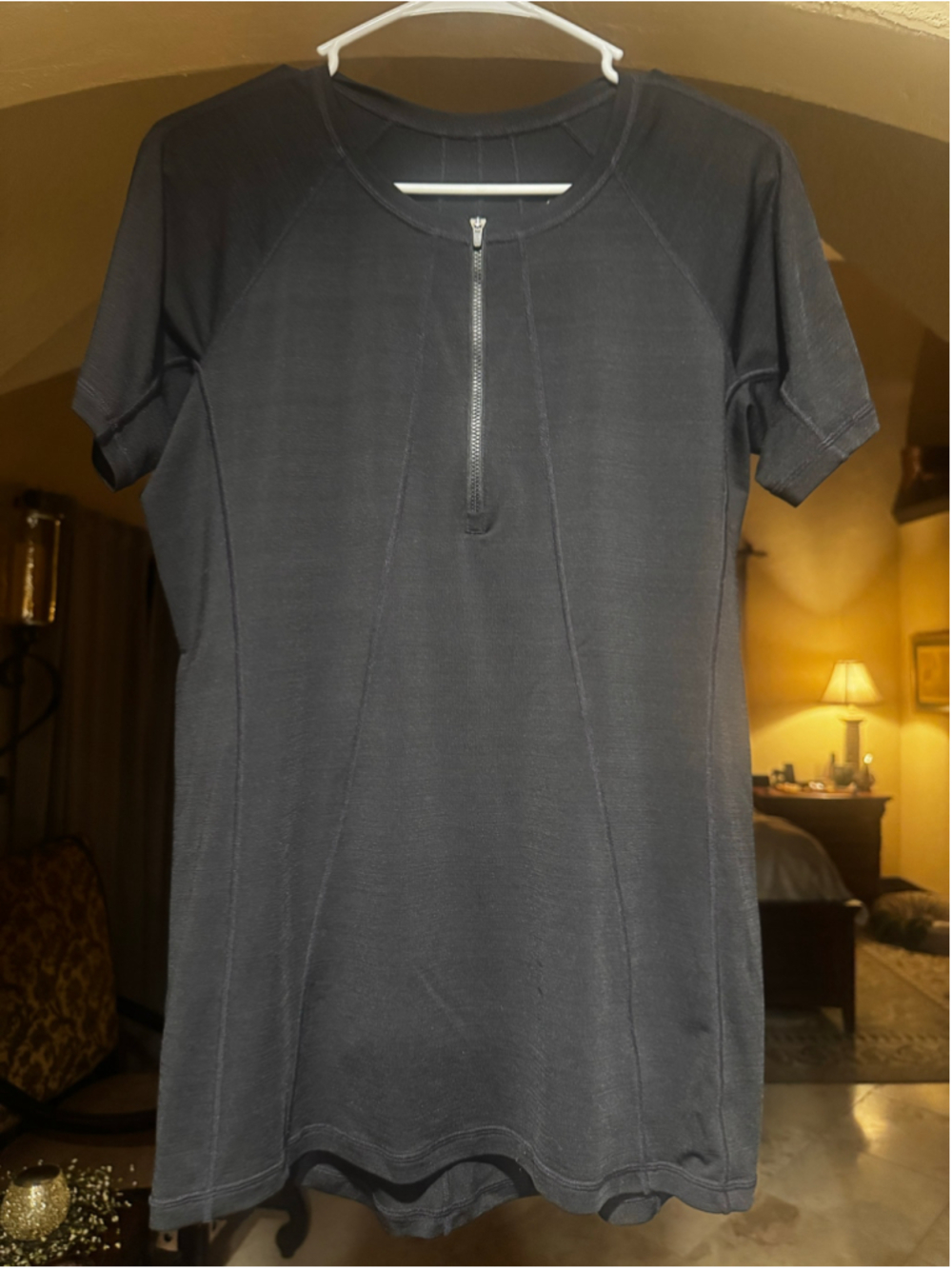 Women's Athleta Black Quarter Zip-Front Jersey Size L